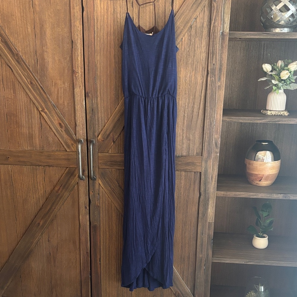 Anthropologie Navy Blue Maxi Dress